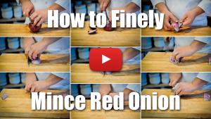 This video will teach you how to finely mince a red onion using professional level knife skill techniques.