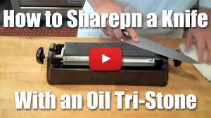 How to Sharpen a Knife Using an Oil Stone - Video Technique