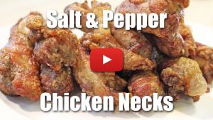 A quick, easy, and delicious snack - roasted salt and pepper chicken necks.