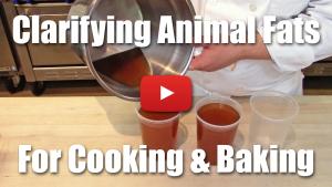This video demonstrates how to take fat from the stock making process and refine it for use in cooking and pastry.