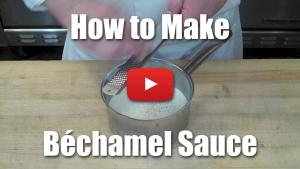 This video will teach you how to make culinary school bechamel sauce, a milk based cream sauce.
